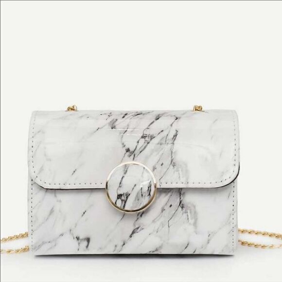 ⭐️ Marble Pattern Faux Leather Crossbody Bag - Picture 1 of 4